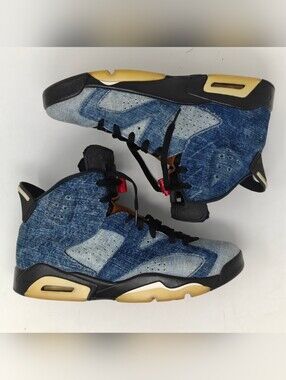 Air Jordan 6 Retro Washed Denim CT5350-401 Men's Size 10.5 Repaint